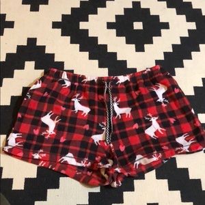 Red Holiday Pajama Shorts